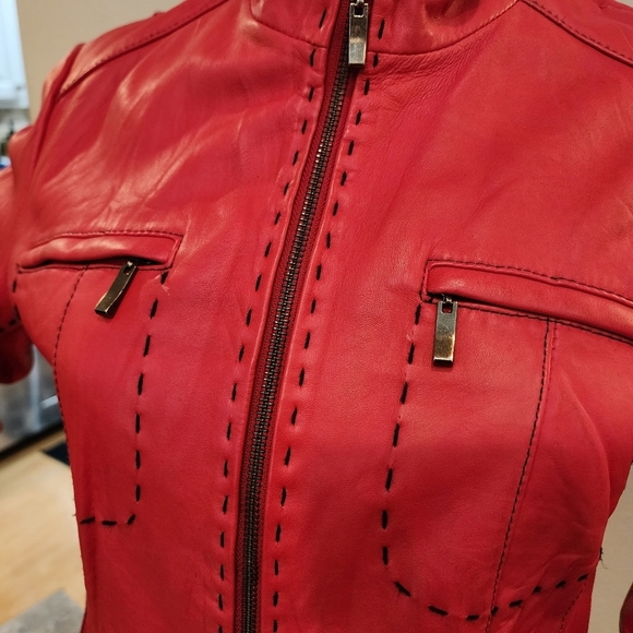 Alexander Julian red leather jacket - Picture 6 of 16